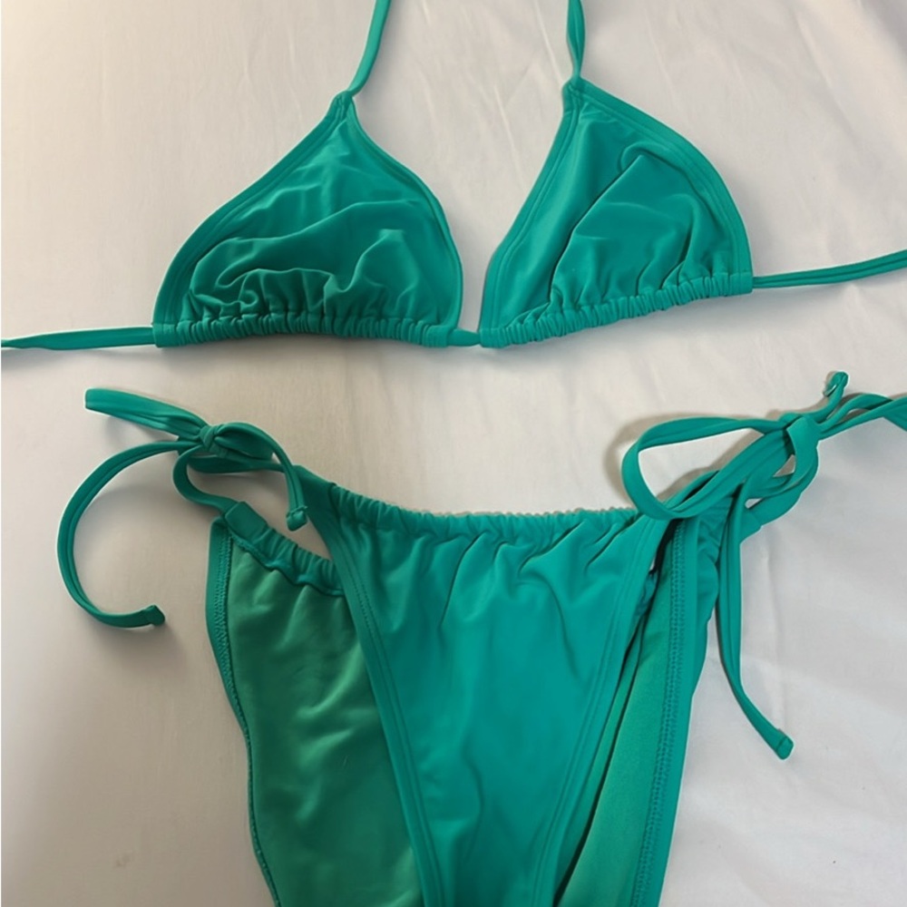 Teal Triangle Bikini Set